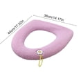 thumbnail image 3 of Thickened Heated Toilet Seat Cushion with Carrying Handle, Removable, Winter Warmth, Anti-Skid, Easy to Clean, Universal Fit for U/V/O/Shaped Toilets Pink, 3 of 6