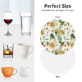 thumbnail image 6 of Pofeuu Watercolor Bright Sunflowers Print Coasters for Drinks, 4Pack PU Leather Coasters, Bar Drink Coasters for Tabletop Protection, Furniture from Damage-Round Shape, 6 of 6