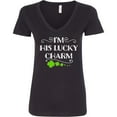 thumbnail image 3 of Inktastic I'm His Lucky Charm-st. Patricks Day Couple Women's V-Neck T-Shirt, 3 of 5