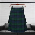 thumbnail image 3 of ZenCart Men's Kilt Traditional Scottish Utility Kilts with 2 Pockets Casual Irish Tartan Skirts with Faux Leather Straps for Weddings Highland Game, 3 of 8