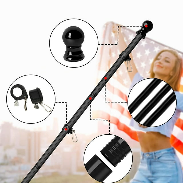 YAOMOBB Flag Bracket 360 Degree Rotation Flagpole Ring Length Adjustable Strong Load Bearing Home Decoration Flag Holder