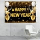 thumbnail image 2 of Banner de fondo de Feliz Año Nuevo 2025, 70,8 x 45,2 pulgadas, póster de feliz año nuevo en negro y dorado, banner de fondo para fotomatón, 2 of 5