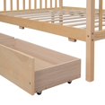 thumbnail image 5 of Full Size Platform Bed with 2 Drawers,Solid Wood Daybed Frame with House Shaped Roof and Headboard,Multifunctional Daybed for Bedroom Living Room,Natural, 5 of 7