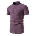 thumbnail image 2 of Camisas de cuello alto de manga corta estilo chino retro de verano para hombres, 2 of 5