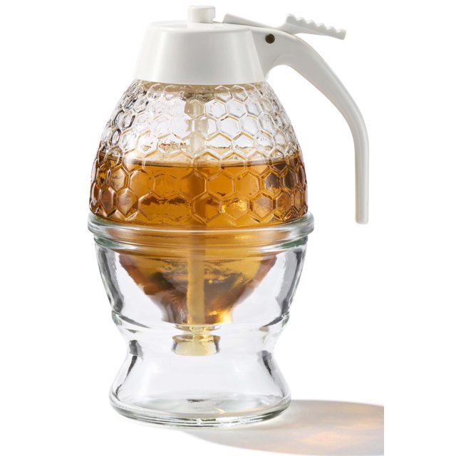 Dispensador de miel PAULSWAY de vidrio, 240 ml, sin goteo, con ABS apto para uso alimentario