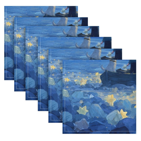 Cloth Napkins Set of6 100% Satin Peachskin Velvet 20x20inx6 Napkins Cloth napkins are washable Soft and Absorbent Boy and Dog