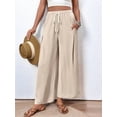 thumbnail image 4 of Women'S Wide Leg Palazzo Pants Dressy Casual Gaucho Pants Elastic Waist with Pockets Color XL, 4 of 9