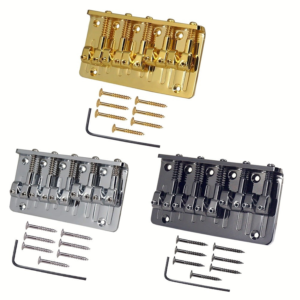 Hot Sales Adjustable 5-string Hardtail Bridge Guitar Saddles Screws Electric Box Guitar Plate Instrument Bass Bridge For Guitar
