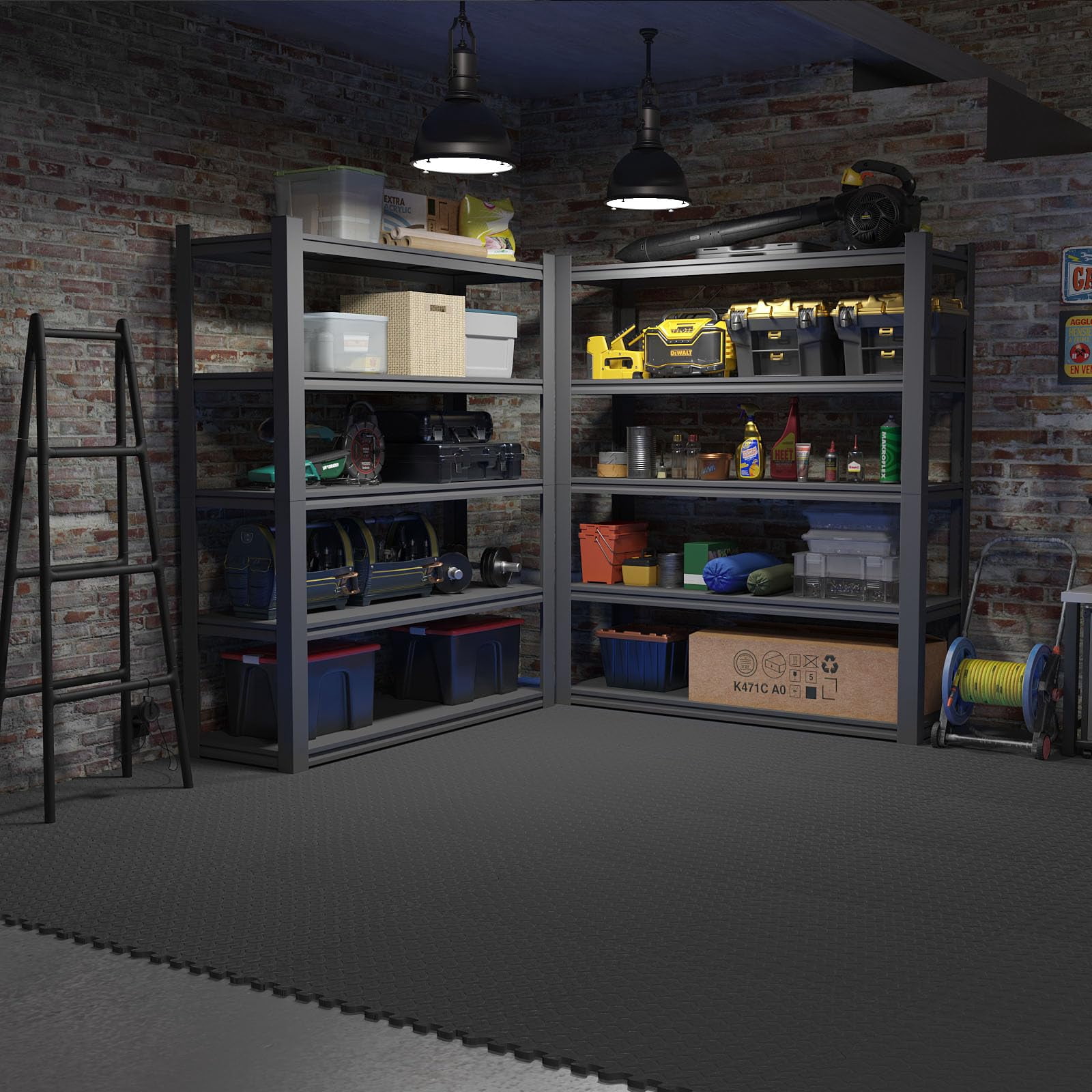 EVA Interlocking Foam Floor Tiles 36 Pack(144 SF) Black Workout and Kids' Play Mat