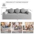 thumbnail image 4 of UHOMEPRO 71"W Sofa and Couch, 3 Seater Extra Deep Seat Cloud Couch with 3 Pillows and Side Pockets for Living Room Small Space, 1200lbs, Light Gray, 4 of 9