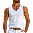 thumbnail image 2 of Qiyinn Men's V Neck Tank Top Slim Fitted Workout Gym Sleeveless Muscle Shirts Summer Undershirts, 2 of 6