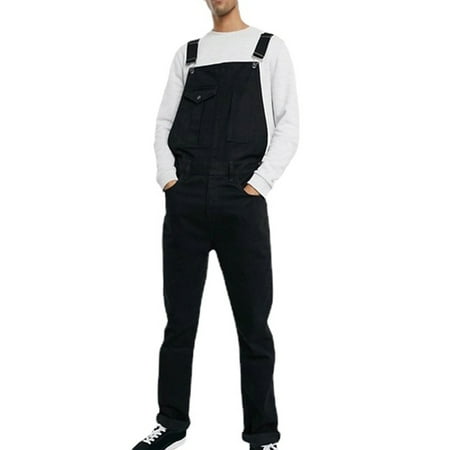 Men's Slim Fit Denim Overall Pants Casual Outdoor Jeans Trousers ...