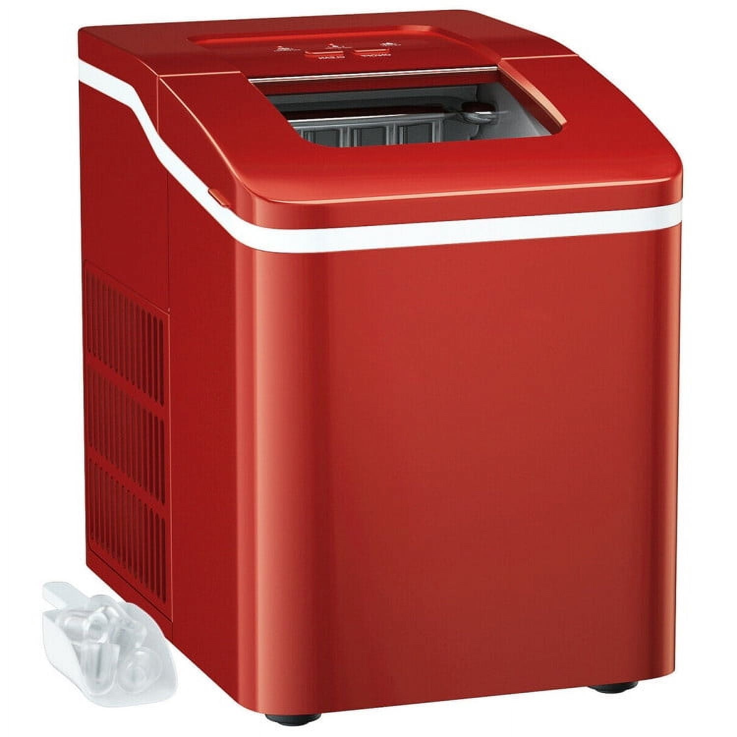 YYAo Big Ice Maker Machine, Ice Cubes Maker, Summer Cooler Machine, Portable Countertop Ice Maker Machine with Scoop-Red