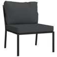 thumbnail image 3 of vidaXL 6 Piece Patio Lounge Set with Gray Cushions Steel, 3 of 3