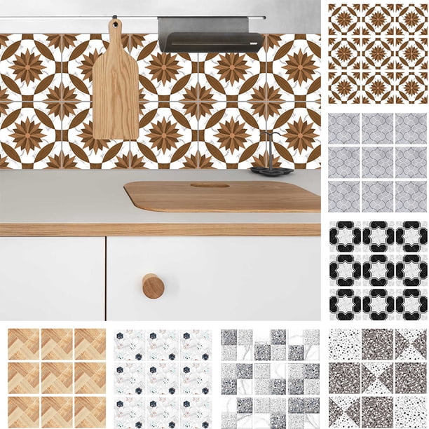 Gwong Decoración hogareña 10 unids 10/15 / 20cm piso de azulejo etiqueta de la pared cocina comedor cuarto de baño DIY decoración Gwong 21047478