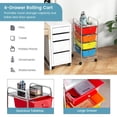 thumbnail image 6 of YYAo Filing Cabinet, File Cabinet, 4-Drawer Cart Storage Bin Organizer Rolling with Plastic Drawers-Multicolor, 6 of 7