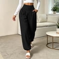 thumbnail image 3 of cocolona Womens High Waist Yoga Pants Elastic Waist Straight Slim Leg Gym Workout Pants with Pockets, 3 of 5