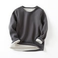 thumbnail image 3 of Hjtefg Kids' Ribbed Thermal Top - Long Sleeve Warm Shirt, Soft Striped Knitwear,Color: Dark Gray Size: 5-6 Years, 3 of 3