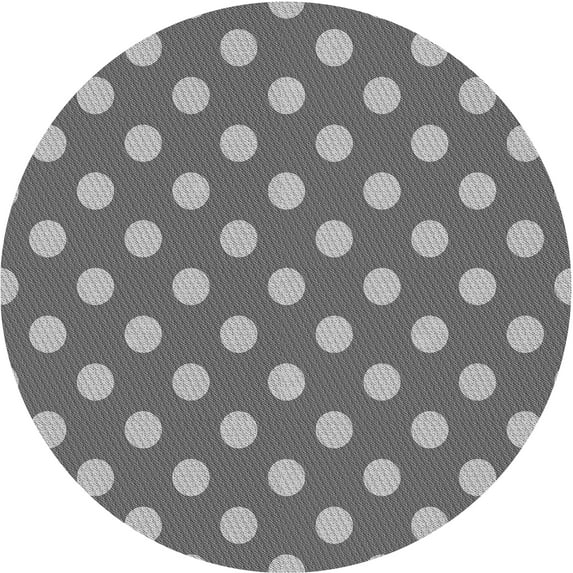 Ahgly Company Indoor Round Patterned Gray Dolphin Gray Area Rugs, 6' Round