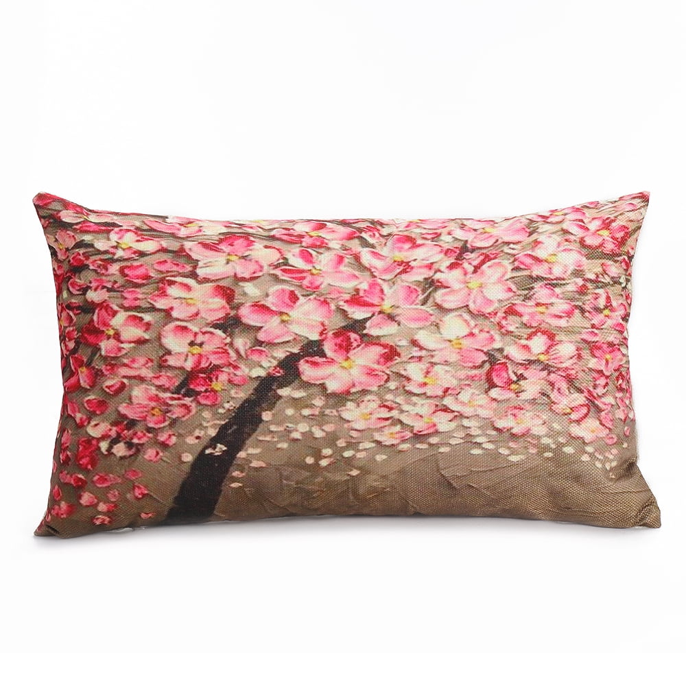 Home Flowers Linen Cotton Cushion Cover Sofa Throw Pillow Case Bedroom Decor