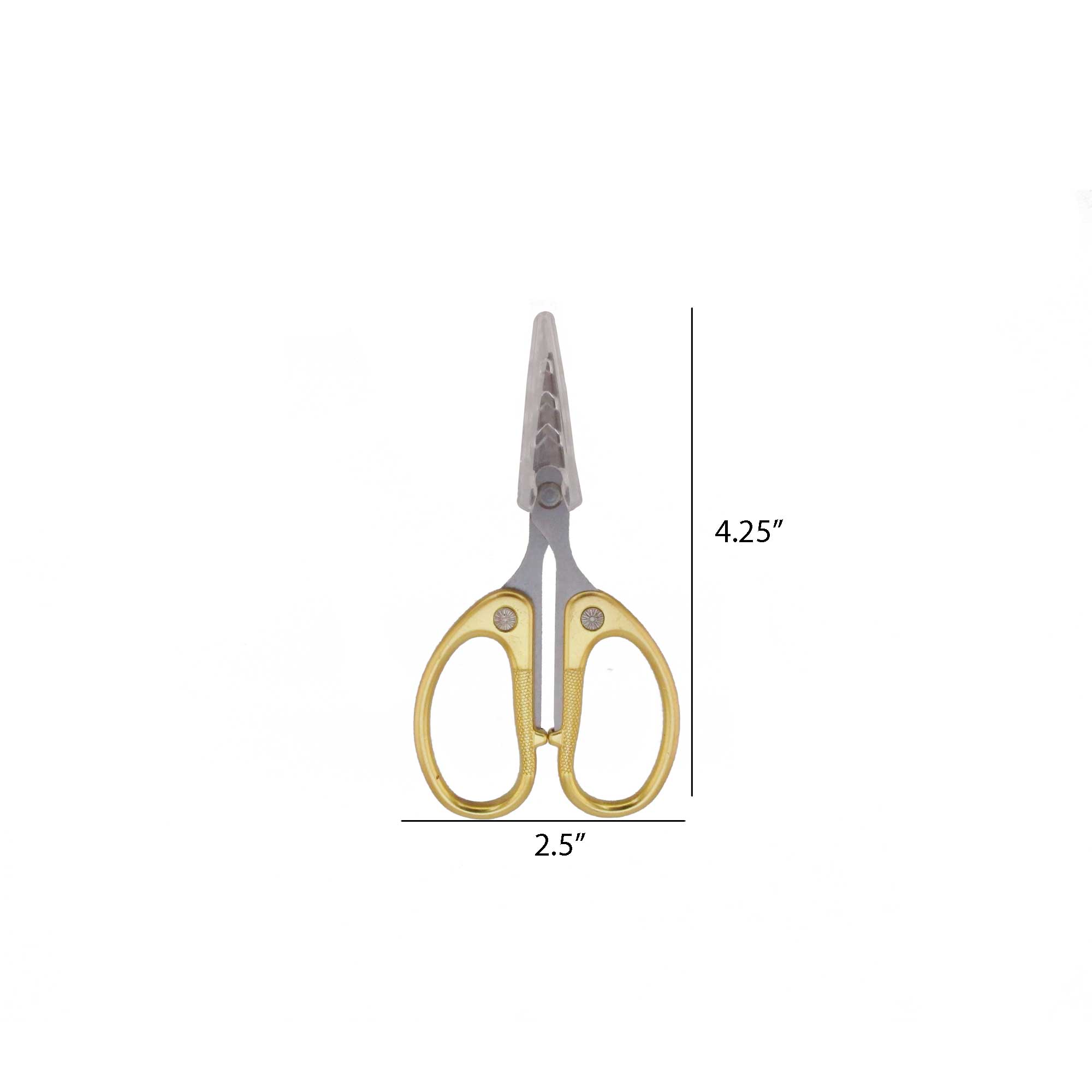 Embroidery Scissors - 4 1/2 Fine Cut Sharp Point Titanium Scissors w/ Sheath - JubileeYarn - Gold - 1 Pair