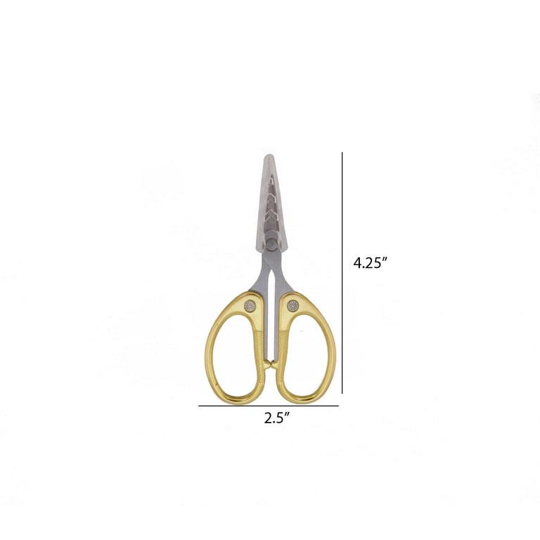 Embroidery Scissors - 4 1/2 Fine Cut Sharp Point Titanium Scissors w/ Sheath - JubileeYarn - Gold - 1 Pair