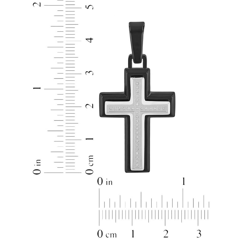 TINGN Cross Necklace for Men Boys Mens Stainless Steel Black Chain Cross  Pendant Necklace