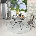 thumbnail image 2 of Outsunny Table à Manger de Patio Rond de 35 Pieds en Acier, Table à Manger d'Extérieur avec Plateau en Maille, Noir, 2 of 10