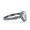 thumbnail image 2 of Black Tone, Simulated Cubic Zirconia Size-9 Halo Pear Shape Wedding Engagement Ring 925 Sterling Silver, 2 of 7