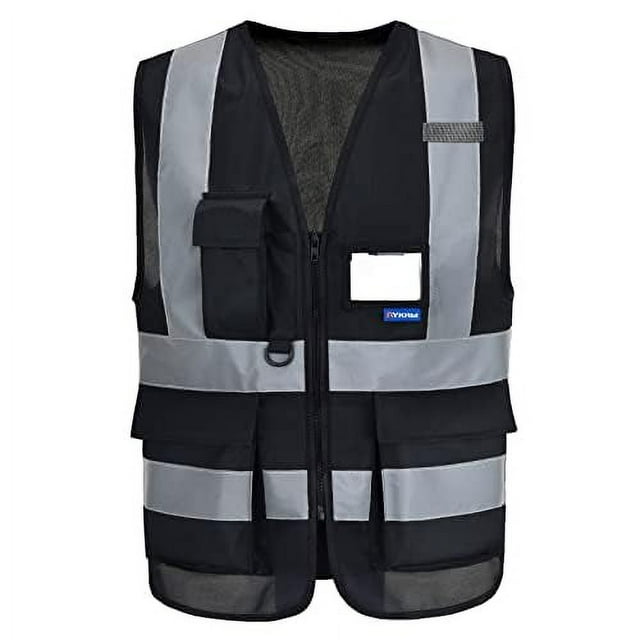 A-SAFETY High Visibility Vest construction vest black