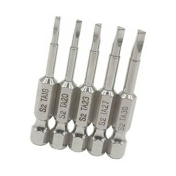 S2 Steel 1.8mm, 2mm, 2.3mm, 2.7mm, 3mm, 6.35mm Hex handle, 50mm length, 5 PCS set Delta Head Magnetic Screw tool bit