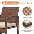 thumbnail image 2 of Orange-Casual 3-Piece Patio Bistro Set, Wicker Conversation Set, Patio Rattan Chair Set, Patio Furniture Set with Coffee Table, Garden Balcony Backyard Poolside (Brown), 2 of 5
