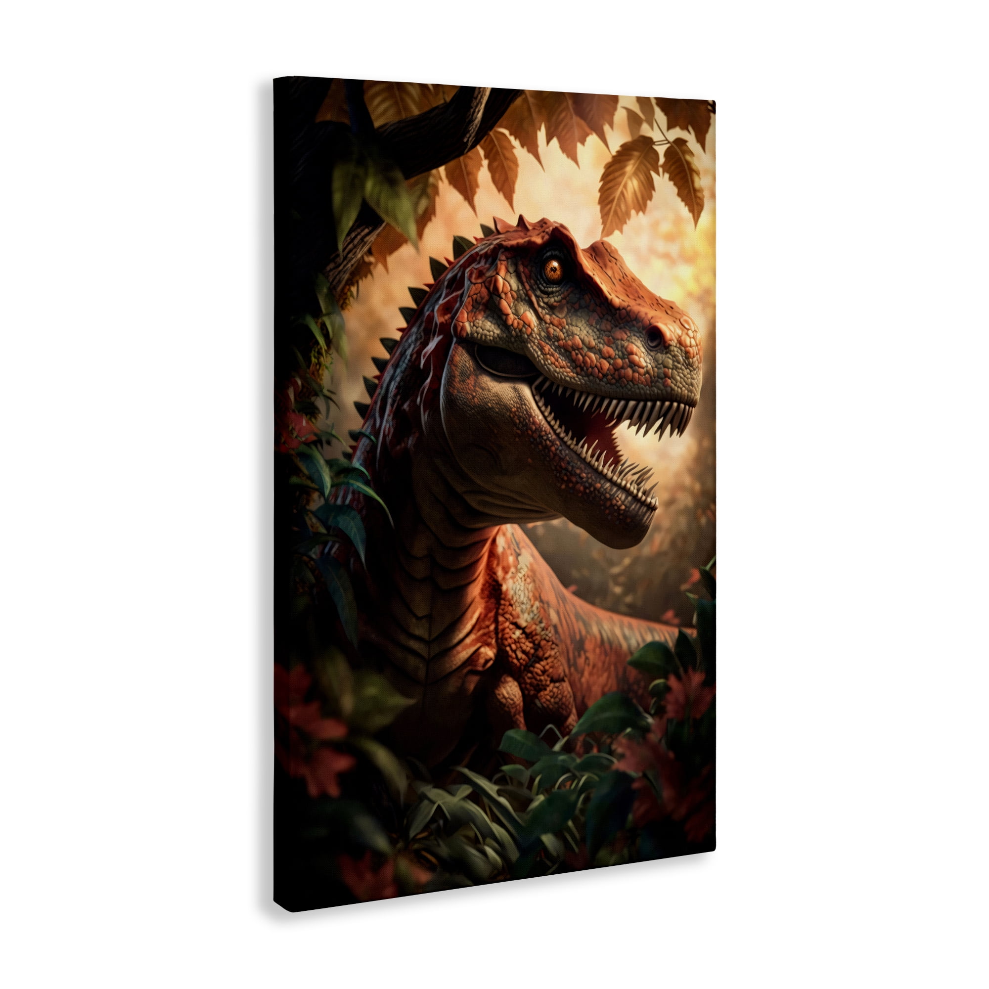 Stupell Industries Jungle Raptor with Ancient Foliage Canvas Wall Art, design by Creative Studio