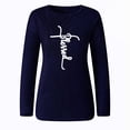 thumbnail image 3 of ReducePrice! Lulshou Women Sweater,Women Fashion O-neck 3D Printing Pullover Easy Long Sleeves Shirt Womens Tops,Rollbacks/Navy 4(S), 3 of 6