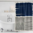 thumbnail image 3 of Navy Blue Striped Shower Curtain, Waterproof Shower Curtains for Bathroom, Farmhouse Stripes Modern Abstract Art Washable Fabric Bathtub Curtain Set Bath Decor with 12 Hooks Standard 72"x72", 3 of 8