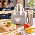 thumbnail image 5 of PYURTEP Lunch Bag, Cute Face Pattern Insulated Lunch Box, 3-Layer Waterproof Stain Resistant Oxford Cooler Tote for Kids School Office Picnic, 5 of 6