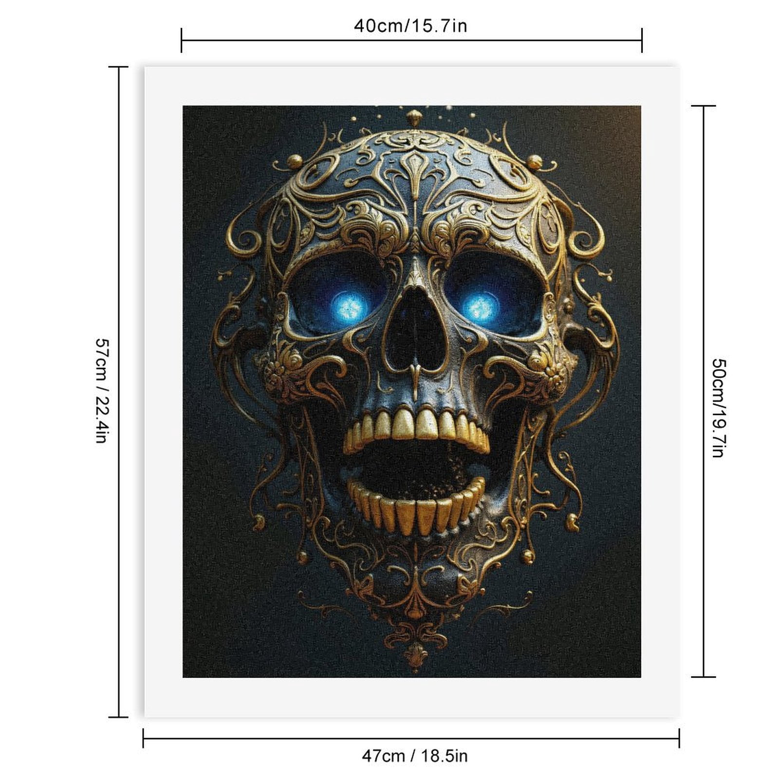 Paint By Numbers Kit for Adults Beginner - DIY Intricate Ornate Skull Art Design Canvas Painting Kits for Adults, Frameless Paint By Number for Adults for Home Wall Decor 16x20 Inch