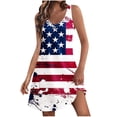 thumbnail image 2 of SELONE Summer Sun Dresses for Women 2025 4th July Sleeveless V Neck Midi American Apparel Red White Blue Wear Clothes Gifts Activewear XL, 2 of 7