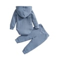 thumbnail image 2 of Kiapeise Baby Girl Boy Clothes Set Long Sleeve Hoodies Jumpsuits and Long Pants 2 Pcs Solid Outfits, 2 of 9