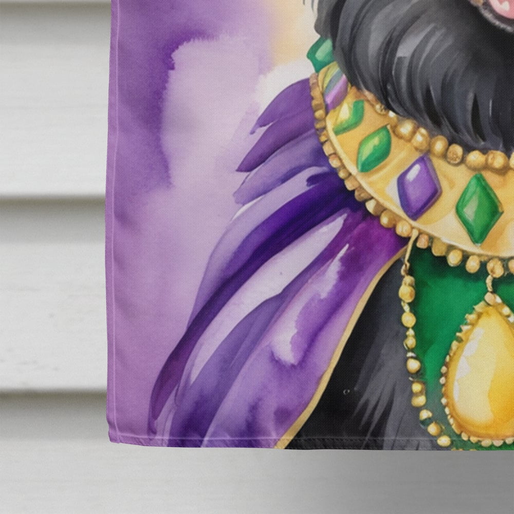 Belgian Sheepdog King of Mardi Gras House Flag 28 in x 40 in