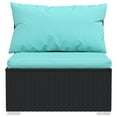 thumbnail image 5 of vidaXL Wicker Patio Furniture 3 Piece with Cushions Black Poly Rattan, 5 of 9