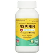 Rite Aid Aspirin Enteric Tablets - 81 mg Aspirin - 500 Count - Low-Dose for Headache Relief - Safety Coated - Aspirin Regimen - Migraine Medicine - Pain Relief