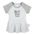 thumbnail image 4 of Pack of 2, For This Child We Have Prayed & When God Made Me He Said Ta-da Funny Dresses For Baby, Newborn Babies Skirts, Infant Princess Dress, Toddler Frocks (Gray Raglan Dresses, 6-12 Months), 4 of 5
