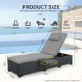 thumbnail image 2 of EastVita Elegant Wicker Sun Lounger Outdoor Chaise Lounge Set of 2 Pieces with Adjustable Backrests For Sunbathing Gray, 2 of 8