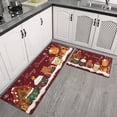 thumbnail image 3 of 2 Pcs Merry Christmas Kitchen Rugs and Mats Set of 2 Gingerbread Man Snowflake Christmas Tree Kitchen Mats for Floor Absobent Kitchen Floor Matfor Cook Home Decor (47x17+30x17 inches), 3 of 7
