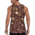 thumbnail image 3 of Xecao Coffee and Flowers Men's Tank Top Workout Quick Dry Sleeveless Gym Jogging Muscle Shirts Summer Swim Beach Tops, 3 of 9