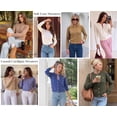 thumbnail image 5 of PRETTYGARDEN Cardigan Sweaters for Women Scalloped Button Up Fall Outfits Soft Knit Long Sleeve Knit Tops,Crew Neck,Business Casual Outfits,Office Work Lightweight Sweater,Layers Clothes, 5 of 9