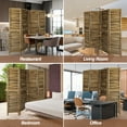 thumbnail image 6 of Ecomex 4 Panels Louver-Design Wood Room Divider Folding Screen (Brown), 6 of 7