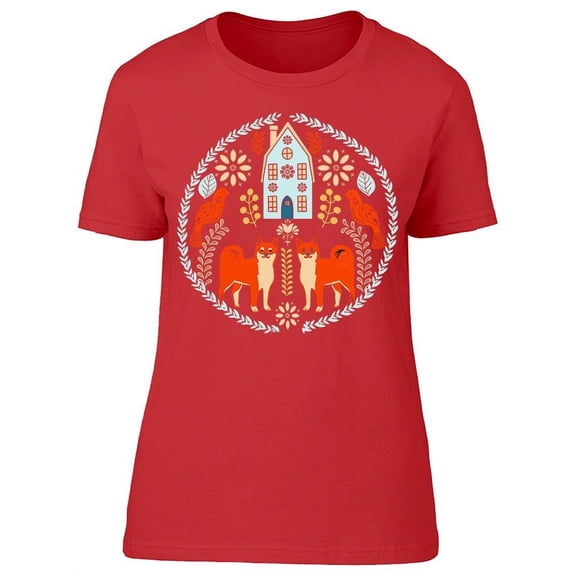 Scandinavian Nordic Flowers  T-Shirt Women -Image by Shutterstock, Female x-Large