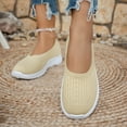 thumbnail image 6 of XIMIN Women's Woven Orthopedic Breathable Comfortable Walking Sneakers with Arch Support Wide Fit Slip on Tenis Comfy Work Slip Ins Loafers Soft Foam Footwear (7.5, Beige), 6 of 8